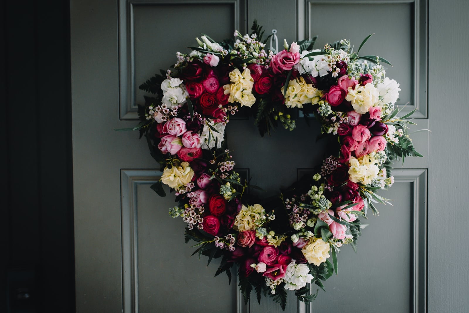 floral wedding heart wreath