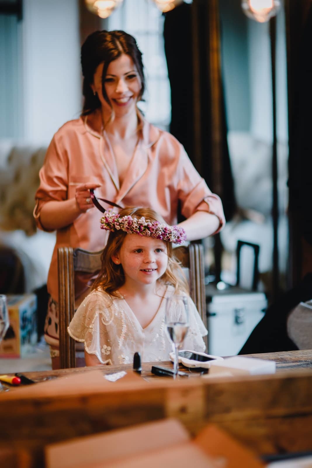 flower girl with floral crown